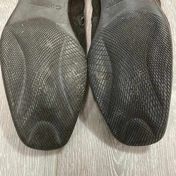 La Canadienne Waterproof Suede Heeled Square Toe Ankle Boots Dark Brown 8M - Picture 8 of 16